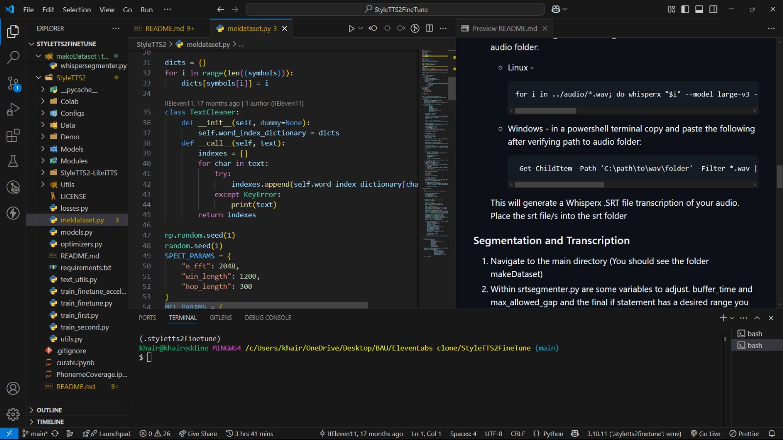 StyleTTS2 Finetuning Setup
