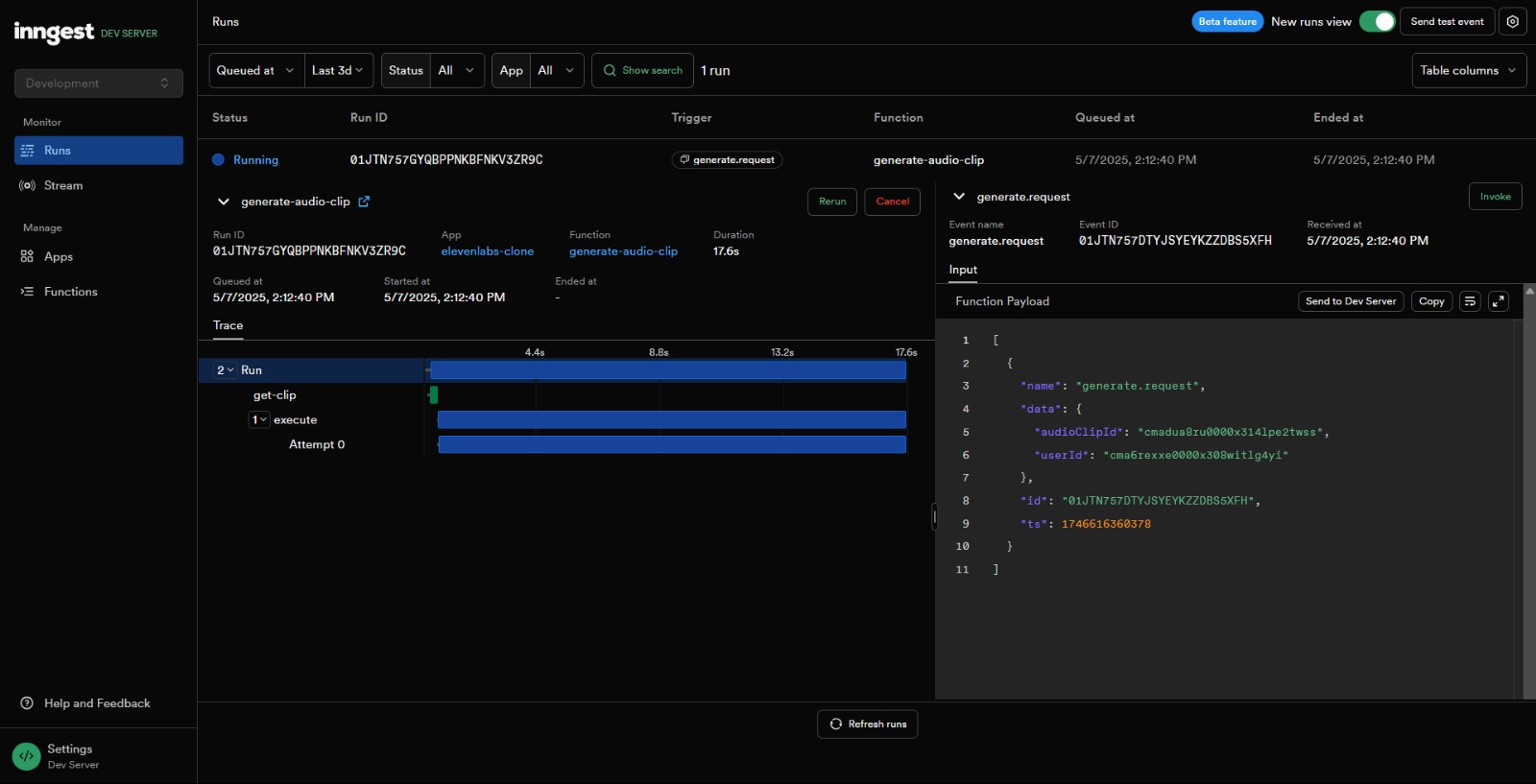 Inngest Dashboard